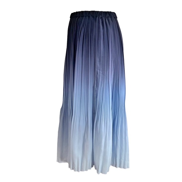 NEW Banana Republic Ombré Pleated Full A-line Skirt Women’s SZ Small in Blue - Picture 3 of 8